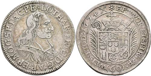 Münzen Gulden (60 Kreuzer), 1674, ... 