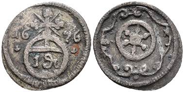 Coins Penny, 1676, Damian Hartard ... 