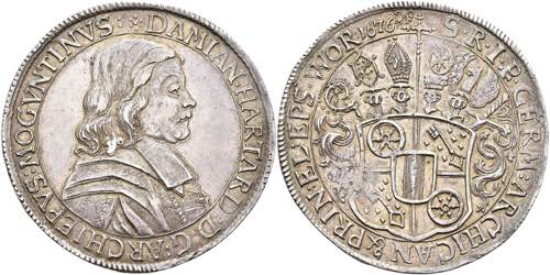 Coins Thaler, 1676, Damian Hartard ... 