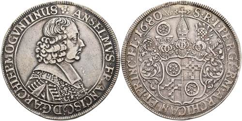 Coins Thaler, 1680, Anselm Franz ... 