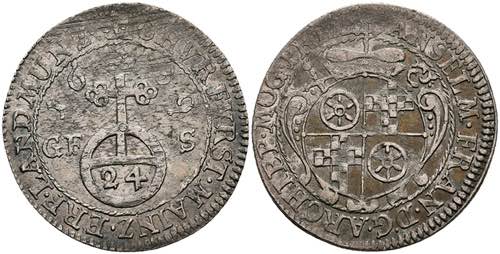 Münzen 1/12 Taler, 1689, Anselm ... 