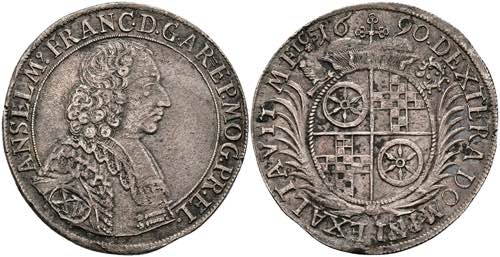 Münzen 15 Kreuzer, 1690, Anselm ... 