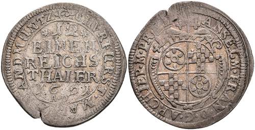 Coins 1 / 12 thaler, 1691, Anselm ... 