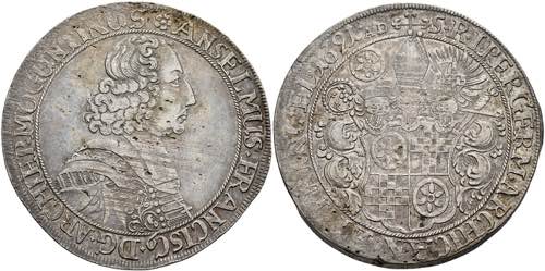 Münzen Taler, 1691, Anselm Franz ... 