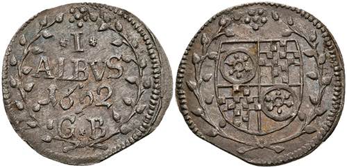 Münzen 1 Albus, 1692, Anselm ... 