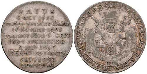 Coins 1 / 4 thaler, 1729, Lothar ... 
