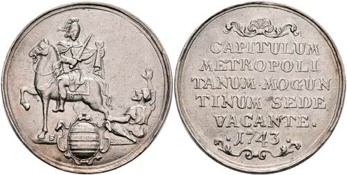 Coins 1 / 2 show thaler, 1743, ... 