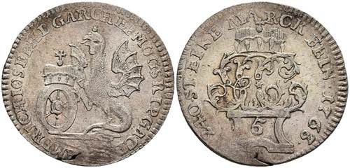 Coins 5 kreuzer, 1763, Emmerich ... 