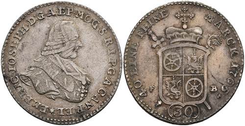 Coins 30 kreuzer, 1765, Emmerich ... 