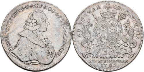 Coins Thaler, 1765, Emmerich ... 