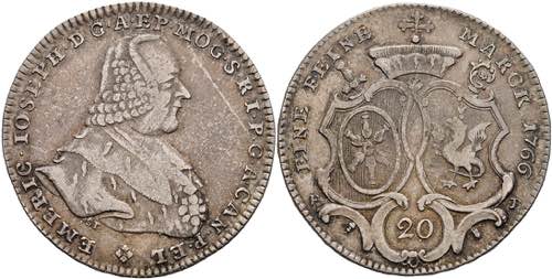 Coins 1 / 2 thaler, 1766, Emmerich ... 