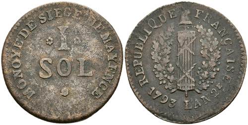 Münzen 1 Sol (2,87g), 1793, ... 