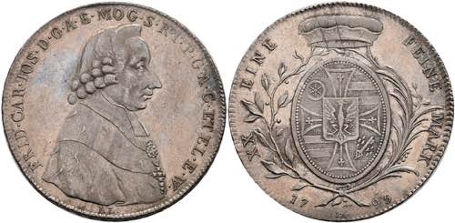 Coins 1 / 2 thaler, 1796, ... 