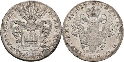 Hamburg City 32 Shilling, 1752, ... 