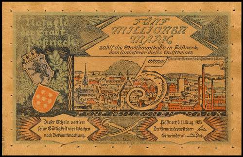 Banknoten 5 Millionen Mark, 1923, ... 
