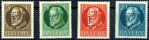 Bavaria Official Stamps 3 Pfg to ... 