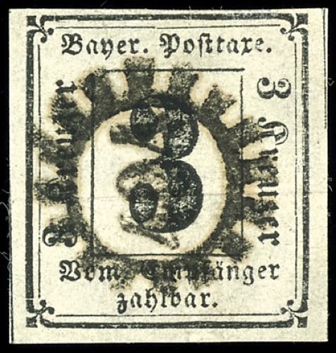 Bavaria Postage Due Stamps 3 Kr. ... 