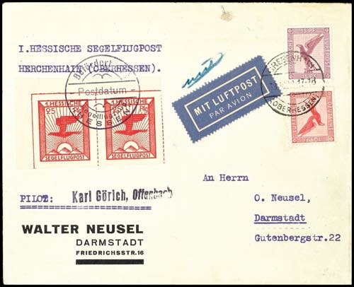 Glide Airmail German Reich 1930, ... 