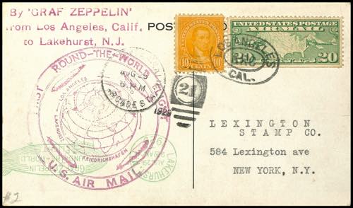 Zeppelin Mail 1929, world round ... 
