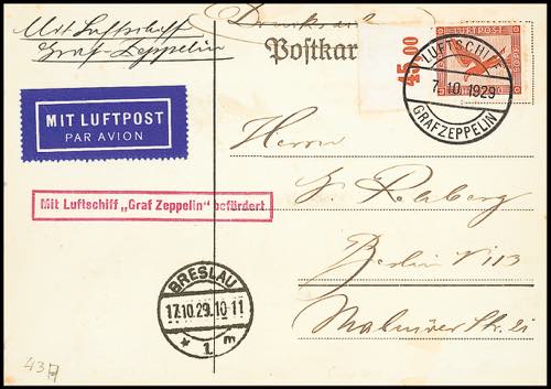 Zeppelin Mail Silesia trip, board ... 