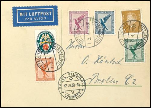 Zeppelin Mail 1930, Switzerland ... 