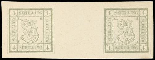 Bergedorf 4 Shilling olive gray as ... 