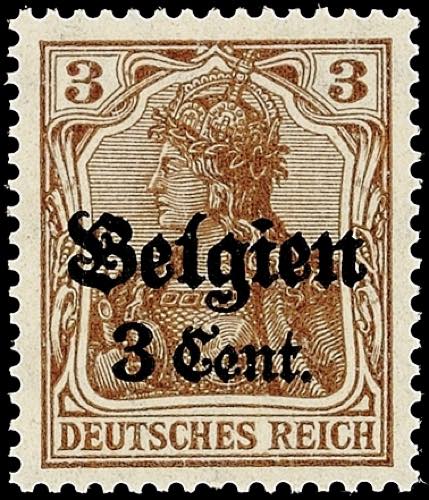 Belgium 3 cent on 3 Pfg Germania, ... 