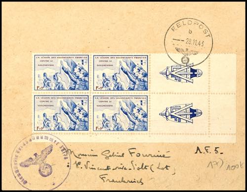 France 1943, post paid fieldpost ... 