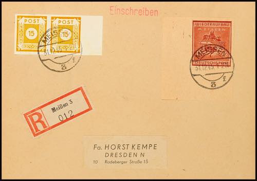 Meißen 12+48 Pf. Brown red with ... 