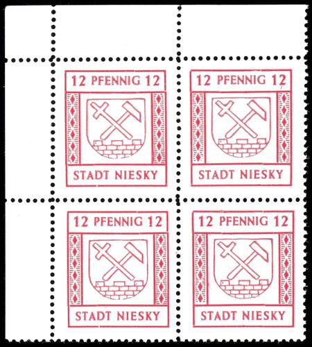Niesky 12 Pfg postal stamp, corner ... 