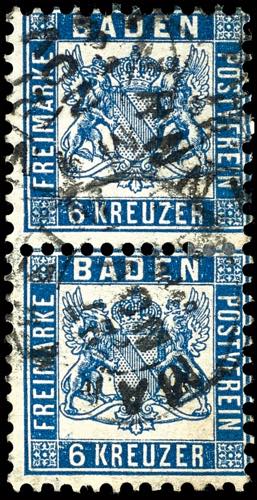 Baden 6 Kr. Prussian blue, in the ... 