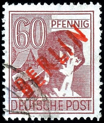 Berlin 60 penny red overprint, ... 
