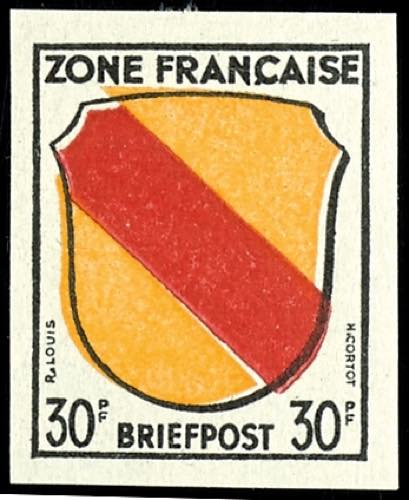 French Zone 1 Pfg - 30 Pfg postal ... 