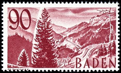 Baden 2-90 Pfg. Postal stamps, ... 