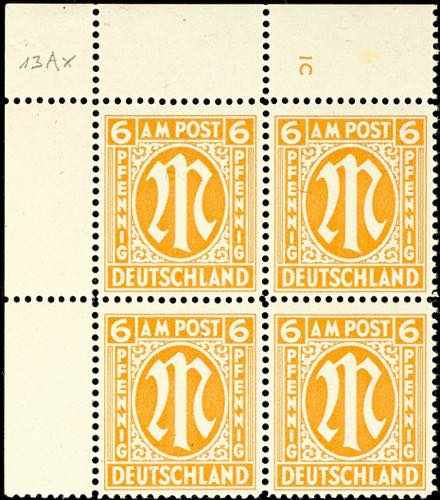 Bizone 6 Pfg first issue of stamps ... 
