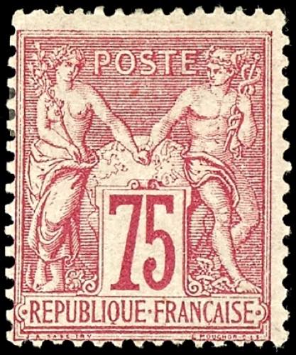 Frankreich 1876, 75 C. karminrosa, ... 