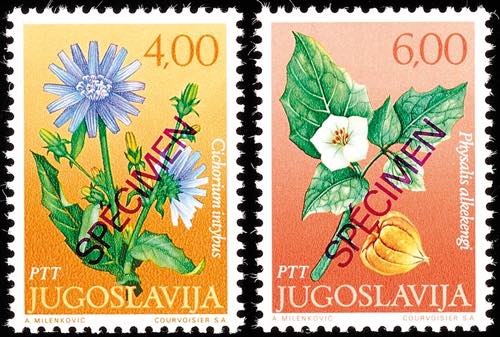 Jugoslawien 0,50 - 6 Din. Blumen ... 