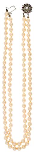 Necklaces Pearl necklace, 2- row, ... 
