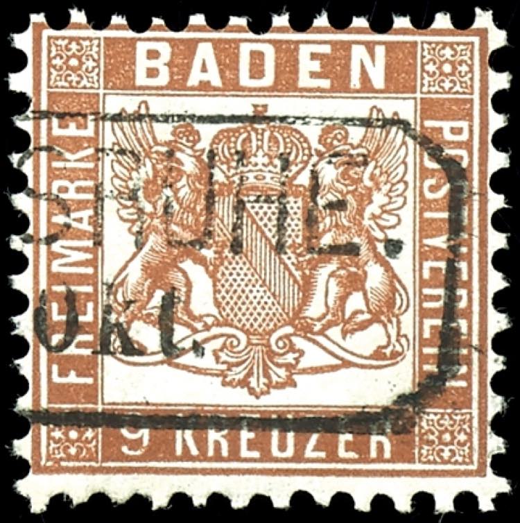 Baden 9 kreuzer coat of arms, dark ... 