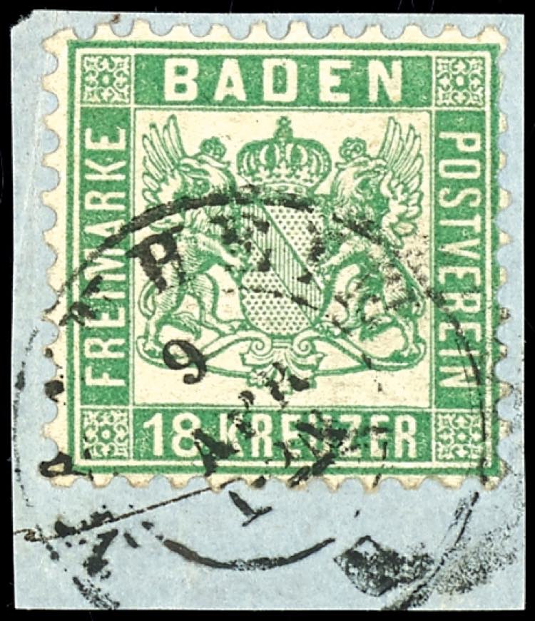 Baden 18 kreuzer green, perfect ... 