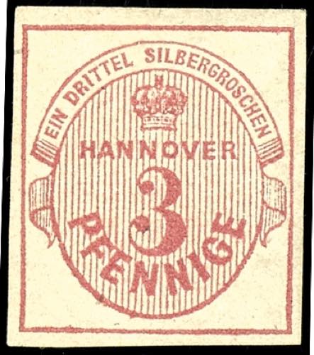 Hanover 3 Pfg carmine red, unused ... 