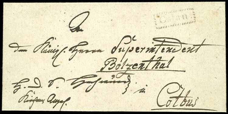Prussia - Pre-stamp Mail CALAU, ... 