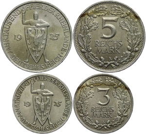Coins Weimar Republic 3 and 5 ... 