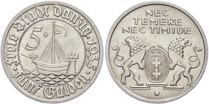 Coins German Areas Gdansk, 5 ... 