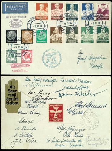 Zeppelin Mail 1934 Christmas trip ... 