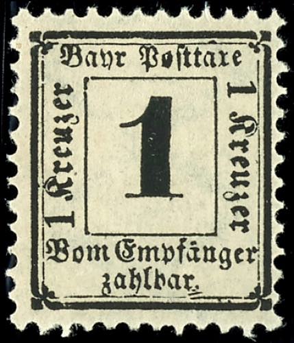Bavaria Postage Due Stamps 1 Kr ... 