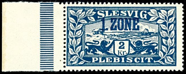 Schleswig 2 coronas postal stamp, ... 