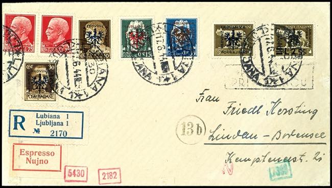 Ljubljana 5 C. Postal stamp with ... 