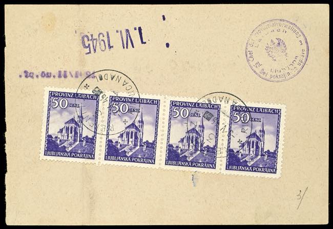 Ljubljana 50 C. Postal stamp, ... 
