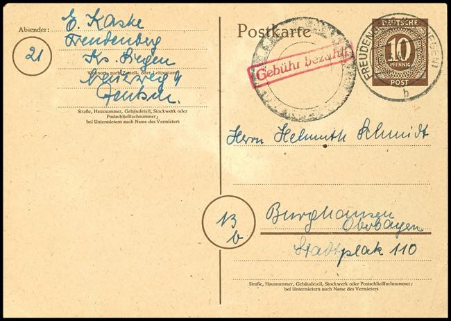 Postal Stationary Freudenberg, ... 